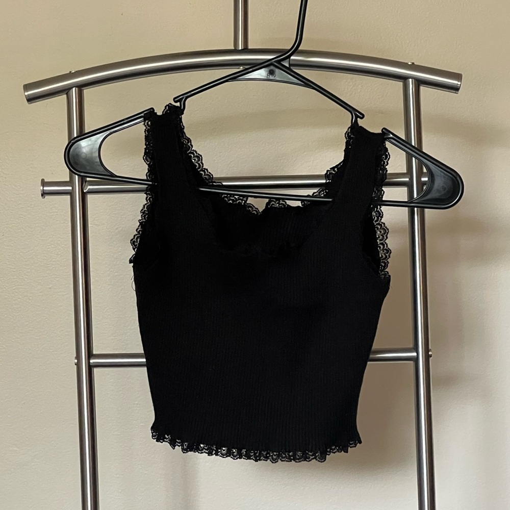 Black and White laced cropped top set